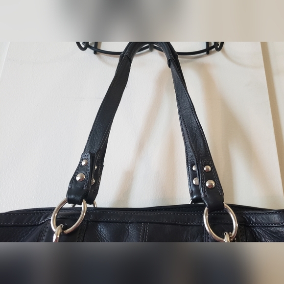 Coach Penelope Turnlock Black Pebbled Leather Handbag Shoulder Bag - Picture 4 of 12